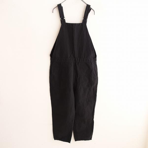 DANTON 黒 コットンリネンサロペット サイズ36 DANTON 黒 コットンリネンサロペット サイズ36