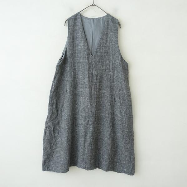 中川政七商店 *ウールリネンツイードVネックノースリーブワンピース