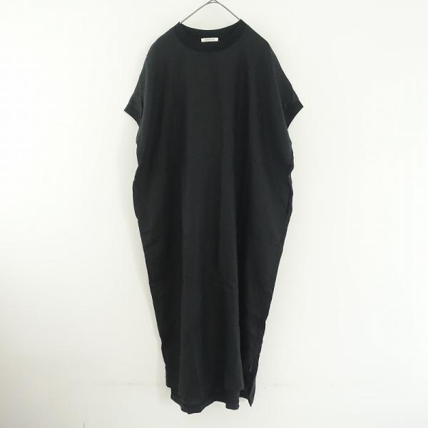 ORDINARY FITS オーディナリーフィッツ キャミワンピ 黒 サイズ0 Ordinary fits（オーディナリーフィッツ） *リネンクルーネック
