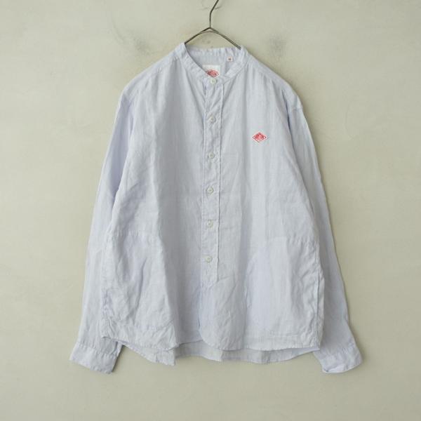 美品　DANTON ダントン　デニムバンドカラーシャツ　ブルー　Mサイズ 美品 DANTON ダントン デニムバンドカラーシャツ ブルー Mサイズ 美品