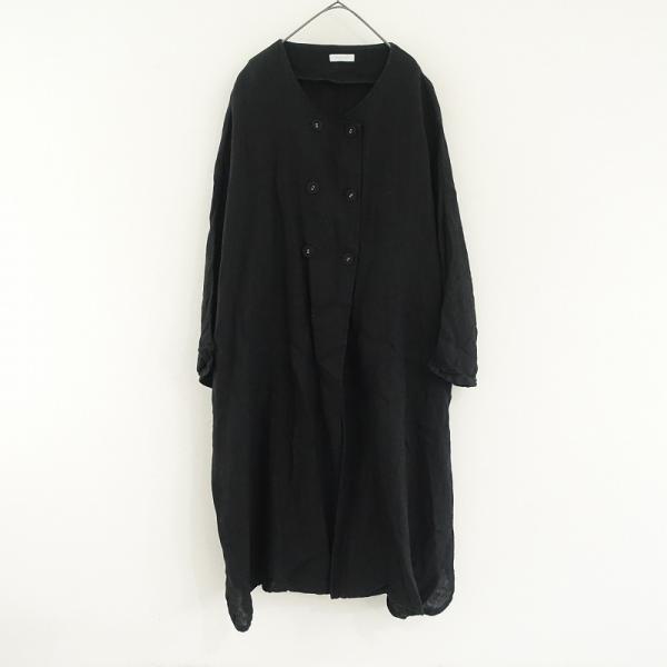 完売品✨フォグリネンワーク　ピエリーナコート　ヘリンボーン　リネン　ブラック 定価2.3万】フォグリネンワーク fog linen work *ピエリーナ