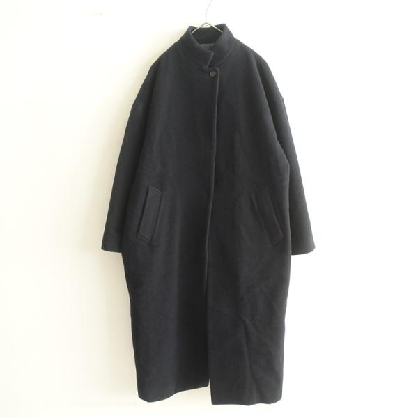 ミズイロインド mizuiro-ind *ウールブレンドスタンドカラーコート