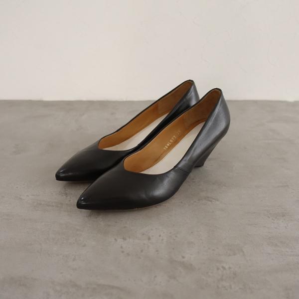 Maison Margiela（メゾンマルジェラ） *レザーパンプス 35.5/23.5*黒