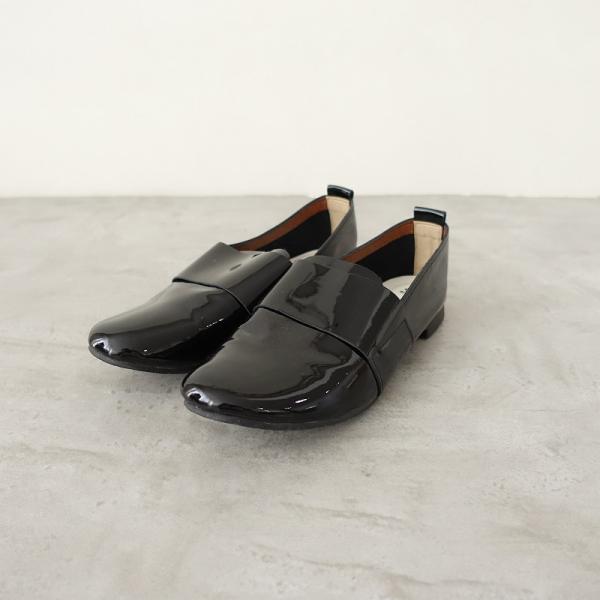 【未使用/定価1.5万】OURHOME×ramble dance *エナメルスリッポンシューズ 24/24*黒0925(sh10-2509-74)【80J52】