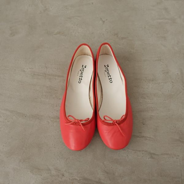 レペット repetto *バレエシューズ 38/23.5*レザー皮革レッド1125(sh10