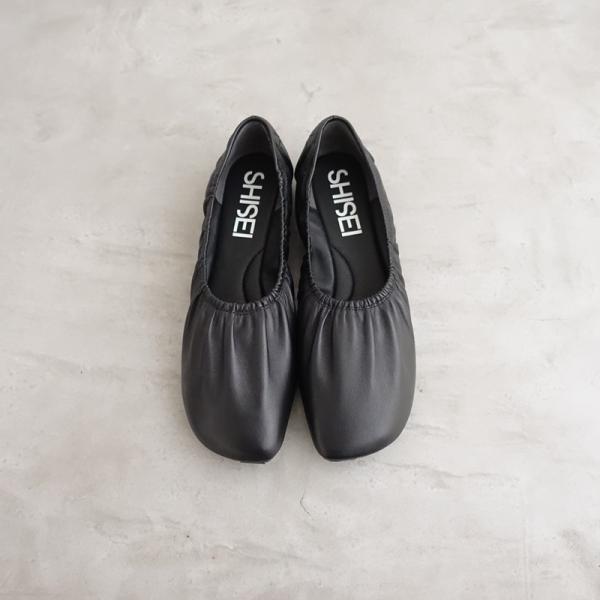 美品】シーセイ SHISEI *GATHER BALLET バレエシューズ 39/25*レザー