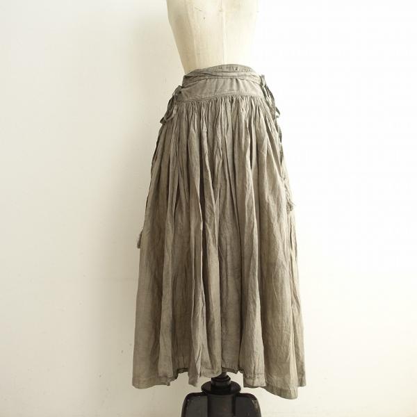 Tabrik タブリク *墨染オリジナルタッセル巻きスカート*ボトムス綿絹  