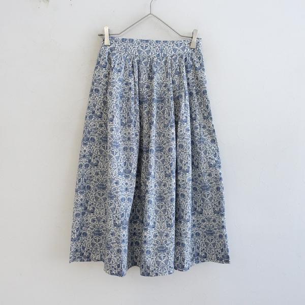 【TSUMORI CHISATO】 プリント裏地 タックフレア コート Te chichi テチチ *リバティプリントタナローンタックフレア