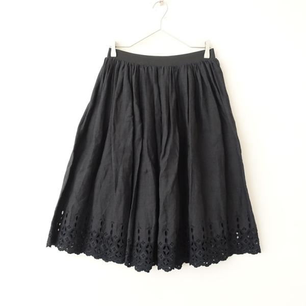 美品★リゼッタLISETTEロシェルブラック　ミナペルホネンnest robe リゼッタ Lisette *ロシェル/リネンカットワーク刺しゅうギャザー