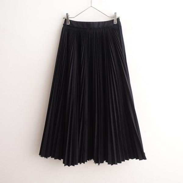 YLEVE（イレーヴ） *チノアコーディオンプリーツスカート*0黒ブラック