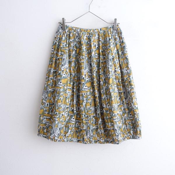 Sally Scott 緑色 フレアスカート Sally Scott（サリースコット） *ハウスプリントバルーンスカート*9総