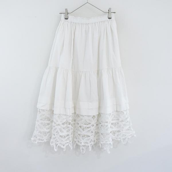 CLOTH&CROSS クロス＆クロス *バテンレースタックディアードスカート 1