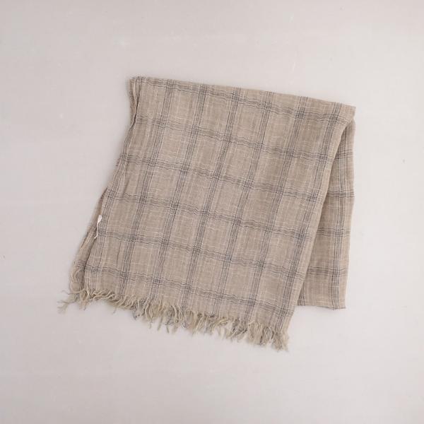 forte_forte（フォルテフォルテ） *フリンジスカーフ*ベージュチェック