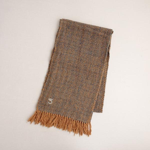 未使用 45R フォーティファイブアール ウール100% 切り替えマフラー 総柄 未使用 45R フォーティファイブアール ウール100% 切り替えマフラー 総