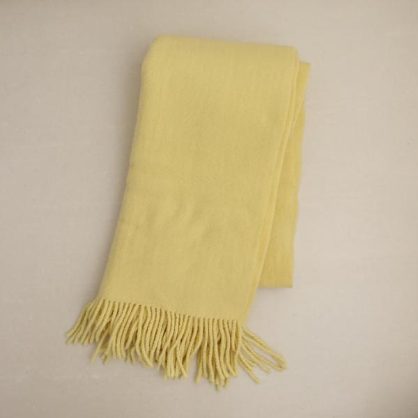 ASAUCE MELER（アソースメレ） *ウール大判ストール*毛ライトイエロー