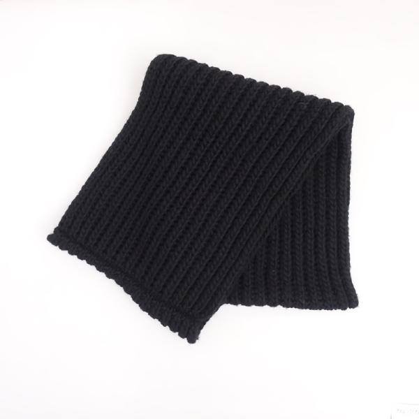 Yohji Yamamoto（ヨウジヤマモト） *ウールニットスヌード*毛黒1125