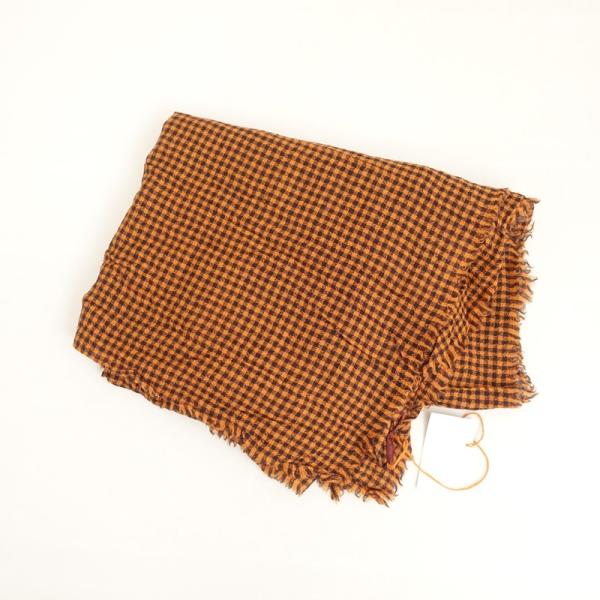 daniela gregis ダニエラグレジス　リネンストール　大判 未使用】ダニエラグレジス DANIELA GREGIS *チェック柄ストール