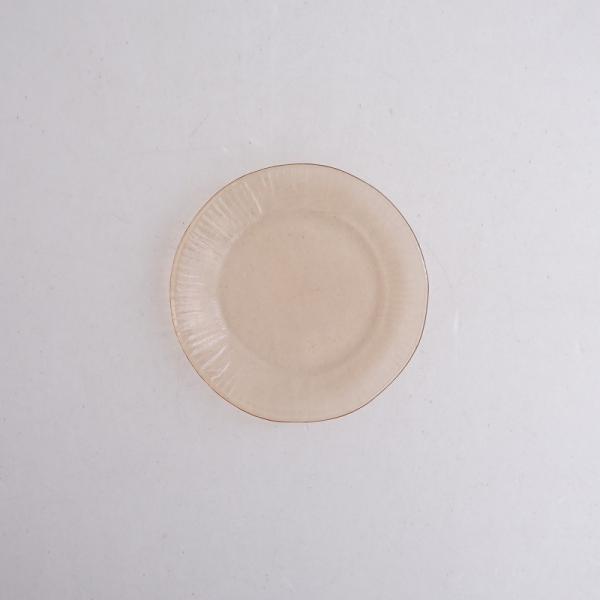 天気雨 *ガラスプレート 12cm クリアオレンジ*食器お皿キッチン