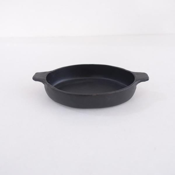安福由美子 *グラタン皿*食器キッチン作家ブラック【陶器】(wa23-2511