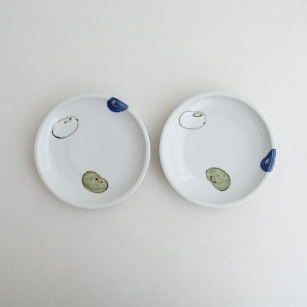 未使用】徳永遊心 *そら豆 4寸皿 2枚セット*食器お皿キッチン【陶器