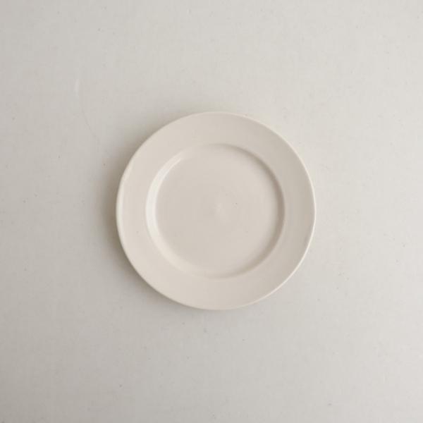 美品】岡田直人 *リム皿 12cm*食器お皿キッチン作家ホワイト【陶器