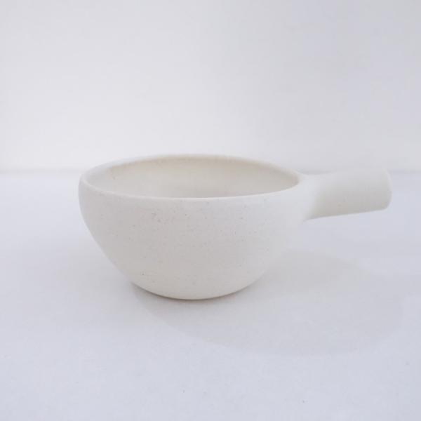 未使用】希少/正島克哉 *片手土鍋*作家鍋耐熱土ホワイト【陶器】(wa87