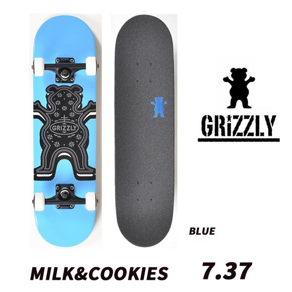 GRIZZLY スケートボード　デッキ 7.3インチ GRIZZLY 】 グリズリー スケートボード MILK&COOKIE COMPLETE 7.3