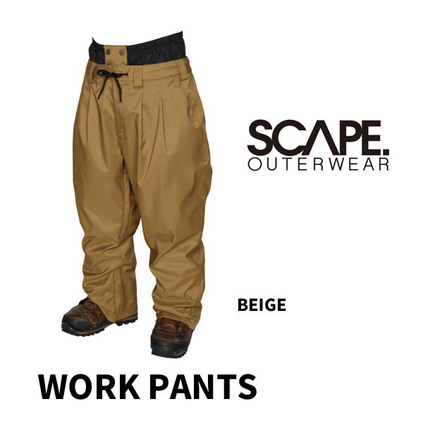 23-24　SCAPE　エスケープ　 WORK PANTS   ワークパンツ　スノーボード　BEIGE　Sサイズ　　正規販売店　
