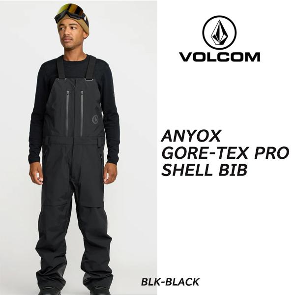 25-26 【 VOLCOM 】 　 ボルコム　　　ANYOX GORE-TEX PRO SHELL BIB    　ゴアテックス　プロ　シェル　ビブパンツ　　BLACK　　Mサイズ　正規販売店