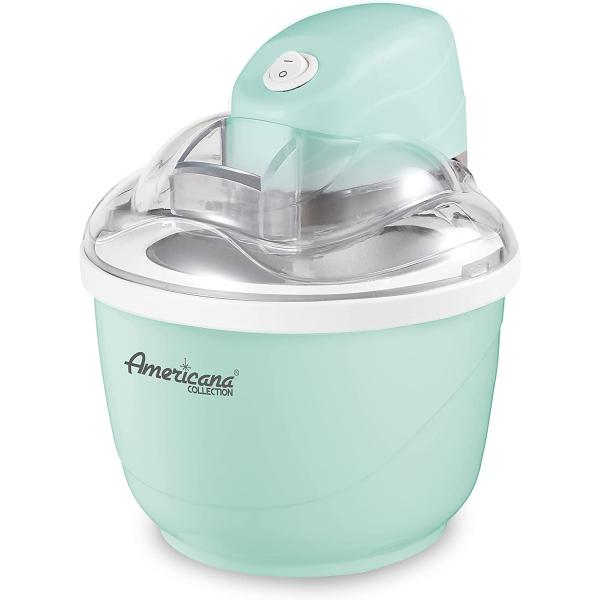 Americana 1Qt. Electric ice cream makerは、わずか40分で美味しい手作りアイスクリームを作ることができます。お気に入りのアイスクリーム、ソルベ、ジェラート、フローズンヨーグルトのレシピを使って、家族のパ...