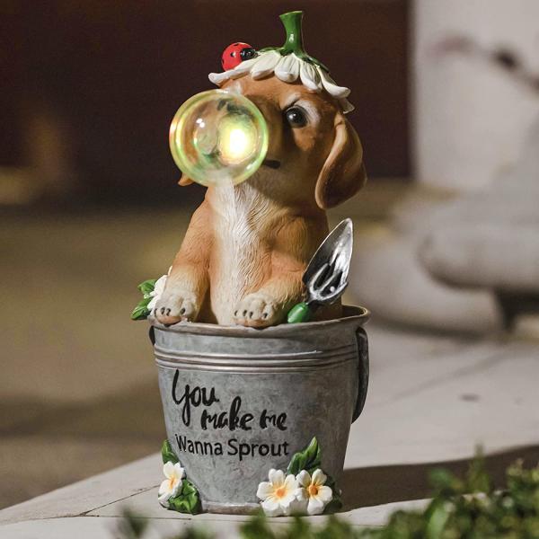 Garden Statue Dog Bubble Puppy 光るワンちゃんの置物・お庭装飾 メタストア ヤフー店がお届け!