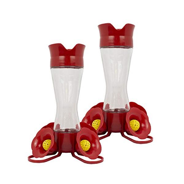 広口ボトルで簡単に補充・洗浄できます。ゆったりとしたサイズの4つの花型の給餌ポート。ハチガードとアリ堀がついて居るのでその他の虫は寄せ付けない工夫になっています。