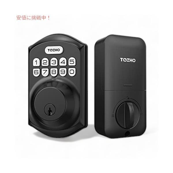 【並行輸入品】TEEHO TE001 キーレス エントリー ドア ロック キーパッド付き 鍵2本付きフロントドアロック取り付け簡単 - マットブラック