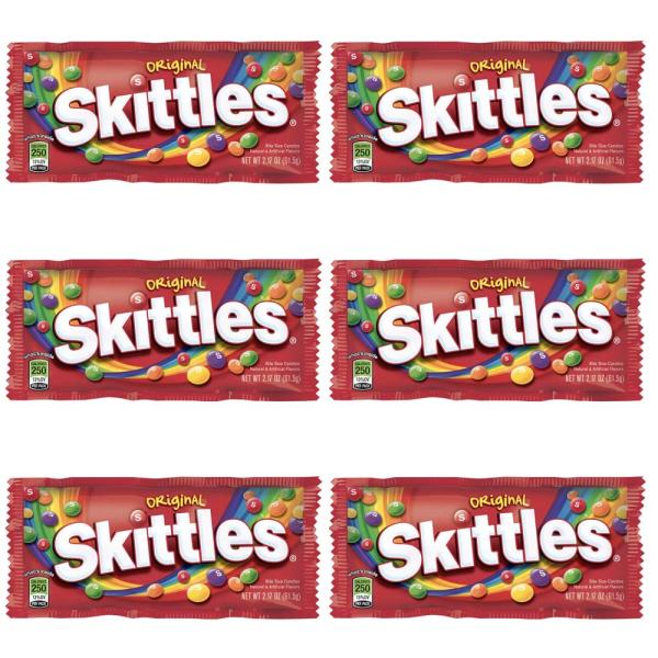 【6個セット】Skittles Original Candy / スキトルズ フルーツキャンディー オリジナル 61g(メタストア ヤフー店 がお届け