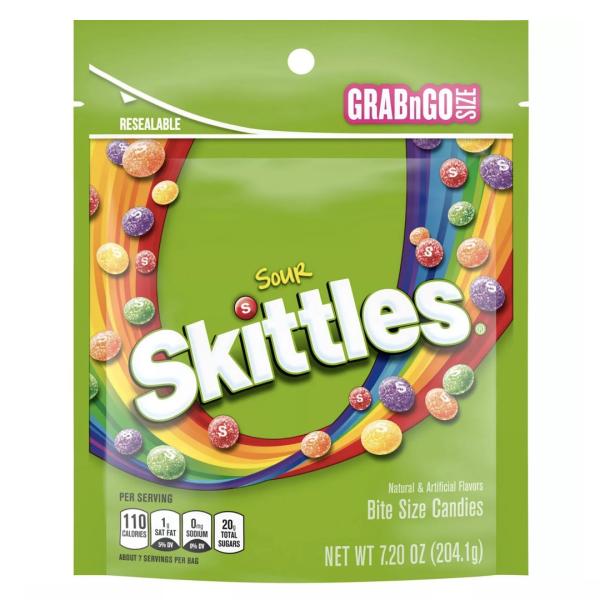 Skittles Sour Candy / スキトルズ サワー フルーツキャンディー 204.1g（7.2oz）メタストア ヤフー店 がお届け