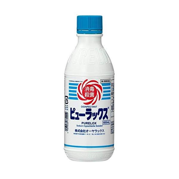【第2類医薬品】【☆】ポイント8倍相当 ノロウイルス感染予防対策に有効 次亜塩素酸ナトリウム オーヤラックスピューラックス6% 14400ml(600ml×24）