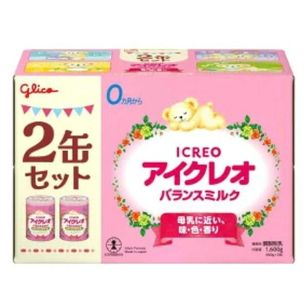 送料無料】江崎グリコ アイクレオ バランスミルク 缶(800g×2缶