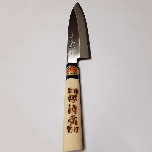 【メーカー直送品(代引き不可)・送料無料】 仁村金物店 手打高級品 堺清廣 別打ち 舟行包丁（磨き、鋼（ハガネ）付き）魚用［片刃165mm］1本【箱付】
