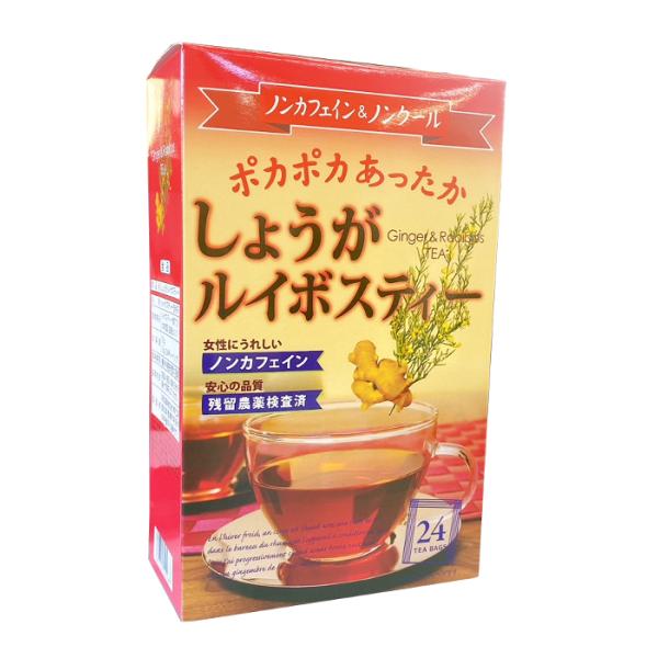 昭和製薬　しょうがルイボスティー　ノンカフェイン　3g×24ティーバッグノンカフェイン＆無添加！女性に人気のルイボスティーの味わいとぽかぽか素材の生姜とヒハツを配合！寒い冬に、カラダぽかぽか温活生活をはじめませんか？ノンカフェインなので、就...