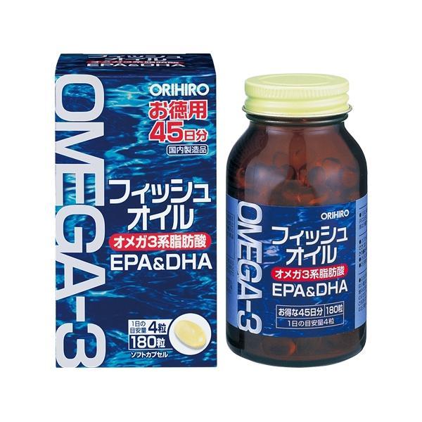 フィッシュオイル　EPA&DHA（オメガ３系脂肪酸）　１８０粒　オリヒロ