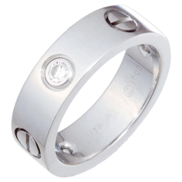 Cartier カルティエ ラブ ハーフ ダイヤモンド ランキング総合1位 リング 指輪 銀座店 レディース Dh 中古 750ホワイトゴールド 11号