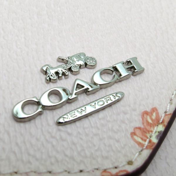 コーチ ソフトウォレット ウィズ フローラル ボウ プリント レター型 花柄 飯能本店 中古 Pvc ピンク 長財布 レディース 激安通販ショッピング Coach Dh507