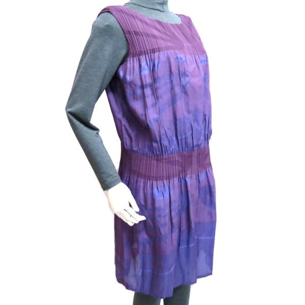 イッセイミヤケ プリーツ ノースリーブワンピース Iffj21 ワンピース ポリエステル 綿 Miyake 飯能本店 格安 中古 パープル系 Issey Dh 紫系