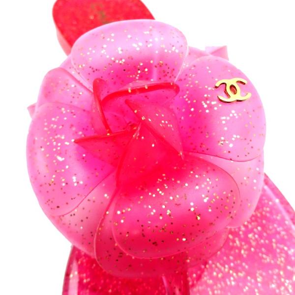 シャネル カメリア サンダル 36 送料無料 新品 22 0ｃｍ Pvc Chanel 中古 ピンク レディース Dh577 飯能本店