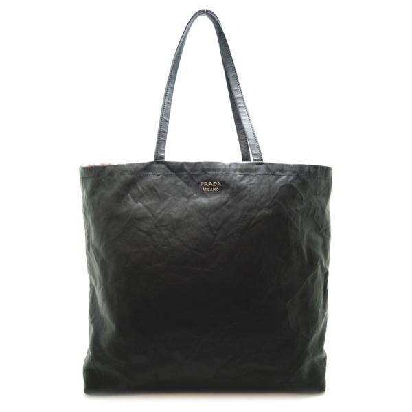 【美品・正規品】プラダ 2way リバーシブル トートバッグ 白タグ レザー 黒 美品・正規品】プラダ 2way リバーシブル トートバッグ 白タグ