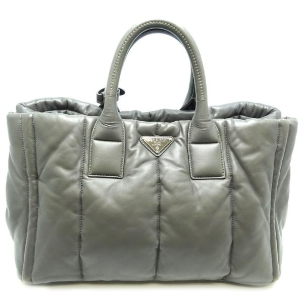 PRADA プラダ ナッパアンティーク レザー ハンドバッグ グレー ライトグレー プラダ ダダ スモール ナッパレザー バッグ | PRADA
