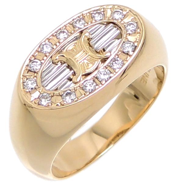 ［銀座店］CELINE セリーヌ トリオンフ ダイヤモンド リング・指輪 750イエローゴールド 11号 レディース DH69773