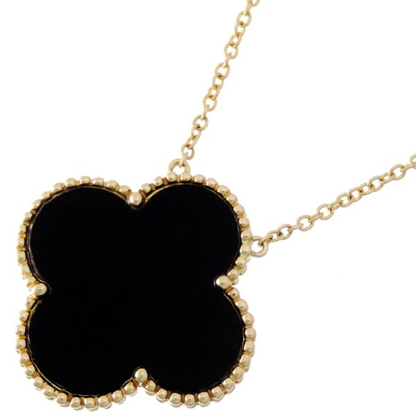 クローバー　ネックレス　オニキス　ゴールド 飯能本店］Non Brand ノンブランド オニキス クローバー