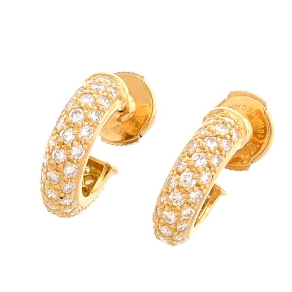 極美品 Cartierトリコロールダイヤモンドイヤリング CARTIER カルティエ トリニティ ダイヤモンド ピアス K18