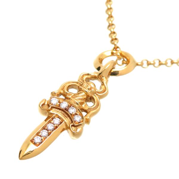 本物インボイス有り クロムハーツ ダガーネックレス CHROME HEARTS CHROME HEARTS クロムハーツ ラージ ダガー ペンダント パヴェ